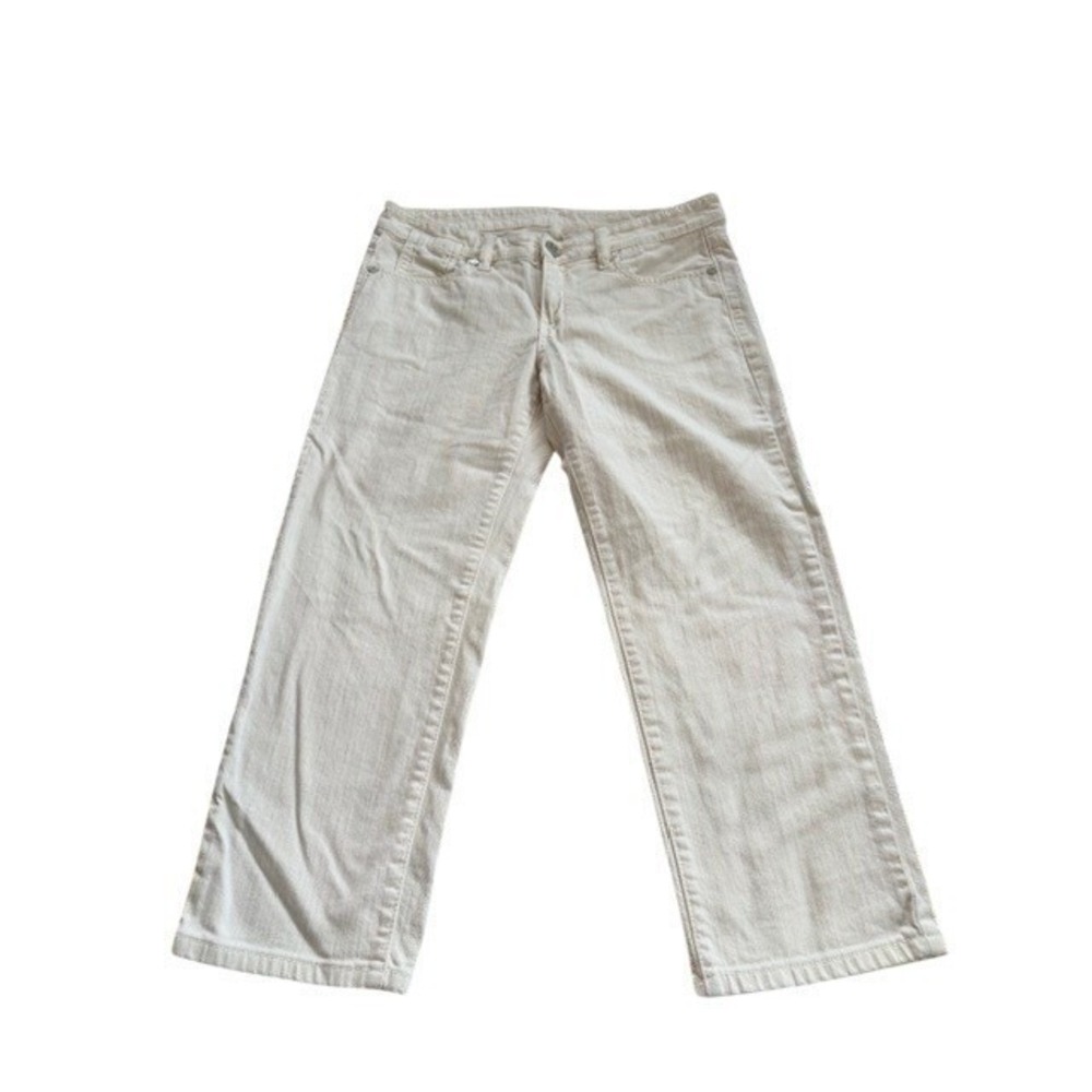 BCBGMAXAZRIA Women's Cream‎ Wide Leg Crop Jeans Size 31